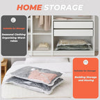 Vacuum Seal Bags for Clothing with Rechargeable Cordless Pump, 18 Pack Vacuum Storage Space Saver Bags, Compression Packing Seasonal Storage for Clothes Bedding Blanket Pillows Comforters
