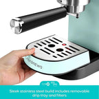 CASABREWS CM5418 Espresso Machine 20 Bar, Cappuccino Machine with Milk Frother Steam Wand, Stainless Steel Espresso Maker for Home, Espresso Coffee Machine with 34oz Removable Water Tank, Pastel Green