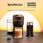 Nespresso Vertuo Pop+ Coffee and Espresso Maker by De'Longhi, Samra Origins by The Weeknd Vertuo Buna Yellow Aeroccino3 milk frother