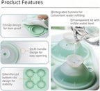 3D Saturn Shaped 4-Cavity Silicone Ice Cube Tray with Funnel and Lid - 2.4 Inch Ice Cube Mold for Whiskey, Cocktails and Bourbon, Space Themed, Planet, Fun Shapes, Cute Novelty Gift