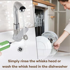 Rechargeable Milk Frother Handheld Electric Frother Wand Milk Foamer Drink Mixer for Coffee, Lattes, Cappuccino, and Egg, Stainless Steel for Travel-Green