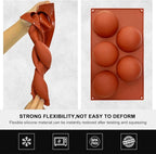 Extra Large 5-Cavity Semi Sphere Silicone Mold, 3 Packs Half Sphere Silicone Baking Molds for Making Chocolate, Cake, Jelly, Dome Mousse