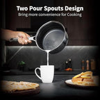 Hybrid Nonstick Cookware Set,Stainless Steel 12 Inch Frying Pan & 2QT Saucepan with Steamer Basket,3 PCS Silicone Kitchen Utensils Set