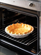 LE TAUCI Pie Pans for Baking 9 Inch, Ceramic Pie Plate for Apple Pie, Round Baking Dish Oven Safe, Embossment Housewarming Wedding Present - 36 OZ, Set of 2, Fireworks + Honey Comb, Arctic White
