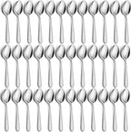 36-Piece Dinner Spoons Set, Funnydin 6.7" Stainless Steel Spoons Silverware, Durable Dessert Spoons, Table Spoon Use for Home, Kitchen and Restaurant - Mirror Polished, Dishwasher Safe
