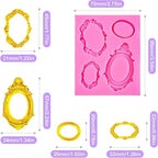 Baroque Fondant Molds Set - 3 Pcs with Crown, Vintage Photo Frame Shapes for Cake Decorating, Cupcake Toppers, Gum Paste, Chocolate, Candy, Polymer Clay Making
