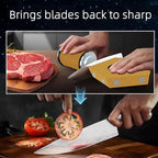 Rolling Knife Sharpener with 2 Diamond Discs and 2 Honing Discs, 5 Magnetic Angle Offer 12/15/18/20/22° for Kitchen Knives (SET-A)