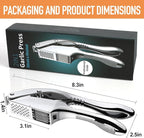 Garlic press and slicer 2 in 1,Effortlessly Crush, Slice, and Mince Garlic,with this Versatile Kitchen Tool - Perfect for Home Cooks and Professional Chefs Alike. (Pearl White)