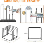 Kitchen Cabinet Organizer, Steel Cookware Holder, Divided Holder with 5 Slots for Skillets Baking Tray and Chopping Board Rack - Baking Pan Holder Storage (2 PCS)