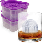 Tovolo Ice Cubes Mold Pack of 2 Large Craft Ice Molds for Whiskey Bourbon Cocktails, Easy Fill No Leak Silicone Ice Molds Gift for Him Stackable Dishwasher Safe BPA Free Heart Ice