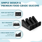 Self Draining Soap Dish,Silicone Suction Cup Soap Holder, Bathroom Soap Dish for Bar Soap,Can Extend Soap Life,Bathroom, Bath Tub, Kitchen Sink (3, Black)