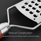 KULUNER Professional-Grade Lemon Zester with Ultra-Coarse Blades, Heavy-Duty Cheese/Vegetable Grater, Solid Wood Handle Design - Rust-Resistant Durable, Essential Kitchen Tool (B1)