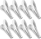 XEVOM Serving Tongs, 8 Pack, 7 Inch, Stainless Steel, Silver, Buffet Tongs