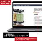 DWËLLZA KITCHEN Airtight Food Storage Containers with Lids – 4 Piece Set Air Tight Kitchen Storage Containers Clear Pantry Organization and Storage Set BPA-Free - Keeps your Food Fresh & Dry