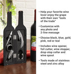 Let's Make Memories Personalized Photo 5-Piece Wine Tool Set - Wine Bottle Opener - Teal