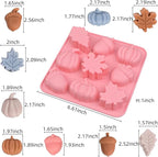 Fall Silicone Molds Pumpkin Chocolate Mold 2pcs Maple Leaf Acorns Shape Candy Soap Cake Baking Mold for Autumn,Thanksgiving, Halloween, Harvest