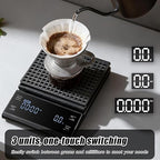 Rechargeable Coffee Scale with Timer, 5kg/0.1g Precision Pour Over Drip Espresso Scale for French Press, Digital Kitchen Scale with Auto Tare, Lit LCD Display and Silicone Cover