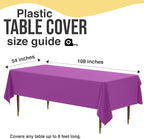 Exquisite 66% Thicker Premium Plastic Table Cloth Rectangle Table Cover 0.5 Mil 12 Pack Magenta Table Cloth 54 Inch x 108 Inch Disposable Tablecloth Won't Tear Easily Like Cheap Thin Brands