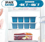 Silicone Freezer Tray With Lid, 8 Large 1 Cup Soup Freezer Molds, Soup Freezer Container for Meal Prepping, Large Ice Cube Tray， Perfect for Storing Leftovers, Sauces, Lasagna, 2-Pack