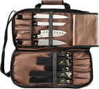 EVERPRIDE Chef Knife Bag Holds 20 Knives PLUS Large Zippered Compartment for Kitchen Tools – Durable, Large Knife Bag for Chefs – Knives Not Included