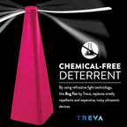 Treva Chemical Free Bug Fan, Fly Deterrent with Holographic Blades to Clear Bugs, Mosquitoes, and Flies, Battery Powered Fly Fan, Raspberry (2 Pack)