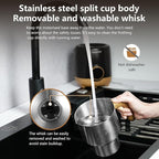 AMZCHEF 8-IN-1 Milk Frother and Steamer 550 Watts, 21 oz Split Stainless Steel Automatic Steamer, Milk's Warmer for Latte, Cappuccino, Hot and Cold Froth, Heated Milk, Hot Chocolate, Baby Food silver