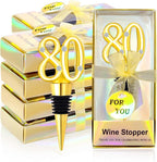 30Pcs 80th Birthday Party Favors Wine Stopper Wine Bottles Stoppers Favor Wedding Guest Gifts Party Favors Wine Stopper Individual Gift Box for Anniversary Decorations Souvenirs (80th)