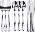 300 Plastic Silverware Set, Silver Plastic Cutlery Set, Disposable Silverware Set | 100 Plastic Forks, 100 Plastic Spoons, 100 Plastic Knives | Heavy Duty Bulk Disposable Flatware Plastic Utensils Set