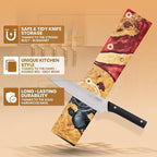 Magnetic Knife Holder for Wall 16 Inch |Premium Wood & Red and Grey Resin| Epoxy Knife Magnetic Strip, Kitchen Knife Block Holder with Strong Magnet, Space-Saving, Handcrafted Style & Easy to Install