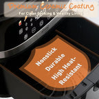 Air Fryer 6.5 QT,8 in 1 with Visible Window,LED display, 400℉ Precise Temperature Control, Shake Reminder&Pre-heat indicator,Metal inner cavity,Nonstick & Dishwasher Safe Basket