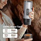 Leozora 20Bar Portable Espresso Machine, 7500mAh USB-C Rechargeable, 3-in-1 for Ground Coffee & Nespresso/DG Capsules, Stainless Steel Travel Coffee Machine for Camping, Car, Office,Silvery