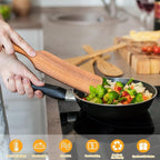 Spurtles Kitchen Tools Wooden, 7Pcs Wooden Spoons for Cooking, Natural Premium Spatula Set, Heat Resistant Cooking Utensil for Nonstick Cookware, Spurtle for Sourdough Starter