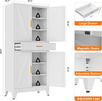 71" Tall Pantry Storage Cabinet with Drawer and Adjustable Shelves, Freestanding Tall Kitchen Cupboard Storage Cabinet for Kitchen,Dining Room, Living Room, White