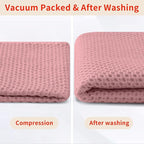 Homaxy 100% Cotton Waffle Weave Kitchen Dish Cloths, Ultra Soft Absorbent Quick Drying Dish Towels, 12 x 12 Inches, 6-Pack, Dried Rose