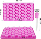 Silicone Molds for Wax Melts, 2 Pack Silicone Mini Heart Molds with 2 Droppers, Heart Candy Molds Silicone Molds for Gummies Chocolate Ice Cube Jelly Cake Soap Candle DIY Gifts