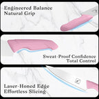 Knife Set Pink, 14pcs Knives Set For Kitchen, Japanese Kitchen Knife Sets With Block, Sashimi Knives For Fish/Meat Slicing, Apartment Essentials, Dishwasher Safe, Gifts For Women