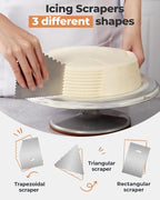 Kootek Aluminium Cake Turntable, 12 Inch Rotating Cake Stand, 35 pcs Cake Decorating Kit Supplies with 24 Numbered Icing Piping Tips, 2 Frosting Spatula, Pastry Bags and Other Baking Tools
