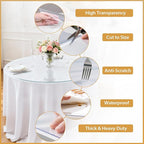 Round Clear Table Cover Protector 48 Inch - 2mm Thick Waterproof PVC Furniture Protective Pad for Dining Room Tabletop