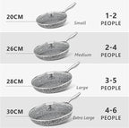 MICHELANGELO 11 Inch Stone-Derived Nonstick Frying Pan with Lid, Aluminum