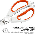 Kitchen Scissors with Magnetic Holder Heavy Duty Magnetic Scissors for Fridge, Cooking Shears Come Apart Kitchen Shears Magnet Sheath Set for Food Meat Pizza Herb Vegetables, Orange