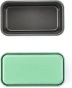 Monfish Bread Loaf Pans for Home Baking, 2pcs Carbon Steel 1lb loaf Tin, Rosemary Green 9x5 inch Non-Stick bread Pan Mold
