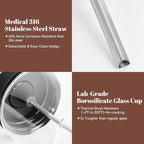Glass Milk Container for Miele, Compatible with Coffee Machines for Miele 11574240, CM 7750 6360 5300 5310 5510 6160 6350, Prime 316 stainless steel,Incompatible for Built-in Coffee Makers