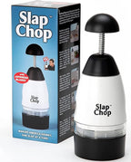 Slap Chop Original Japanese Stainless Steel Blades & Butterfly Opening Chopper - Manual Food Chopper for Salads & Vegetables - White