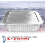 Stock Your Home 8" Square Cake Pans (50 Pack) - Disposable & Recyclable - Aluminum Baking Pans with Lids
