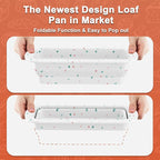2 Packs Collapsible Silicone Loaf Pan with Metal Reinforced Frame, Bread Bakeware Pan for Homemade Bread, Non-Stick Silicone Baking Pan,Baking Mold (9"*4"*2.5", White, 2 Pieces)