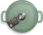 Signature Enameled Cast Iron Dutch Oven, Non-Stick Serving Pot with Tight Fitting Lid for Perfect Roasting, Baking, Sauteing, and Bread Making | 7.4Q (7L) - Sage