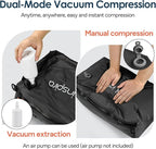 Vacuum Bags for Travel Luggage with Wireless Pump, Compression Bags for Carry On Suitcases and Backpack, Vacuum Seal Packing cube for Cloth Packing (2PC + PUMP)