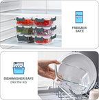 KOMUEE 10 Packs 22 oz Glass Meal Prep Containers, Glass Food Storage Containers with Lids, Airtight Lunch Boxes BPA Free, Microwave and Freezer Safe