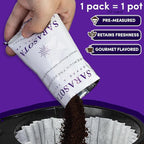 Sarasota Coffee Ground Packets | Low Acid Dark Roast Ground Coffee Packs | European French Roast | Mold Free Singles | Ground Pouches | Individual Packets for 12 Cup Coffee Maker | 1.5 Ounce Bags, 42 Count