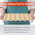 CAKETIME Silicone Mini Muffin Pan, 24 Cups Nonstick Mini Cupcake Pan for Baking Muffin, Cupcake, Egg Bites, Fat Bomb, 2 Pack Confetti